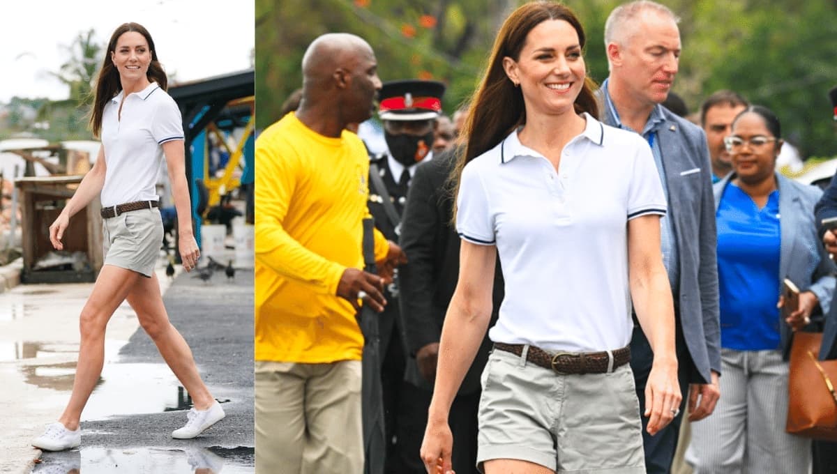 Kate Middleton lleva el mejor outfit de verano con short corto y tenis