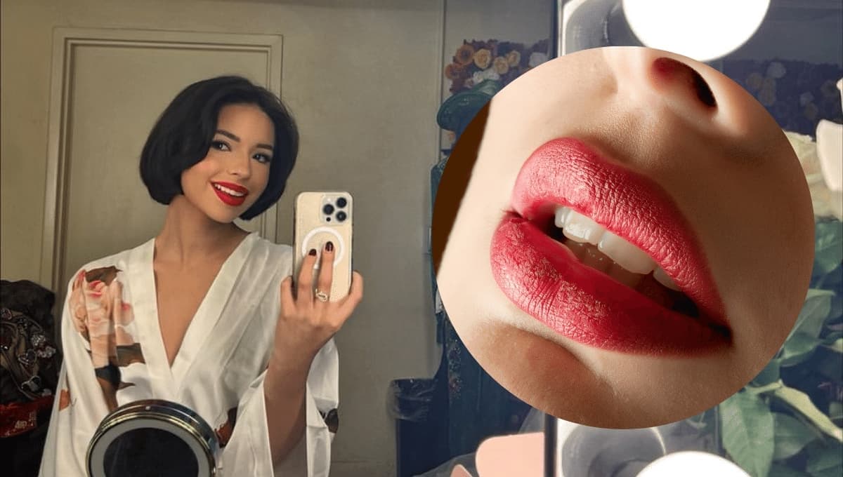 El truco para unos labios rojos hermosos como Ángela Aguilar