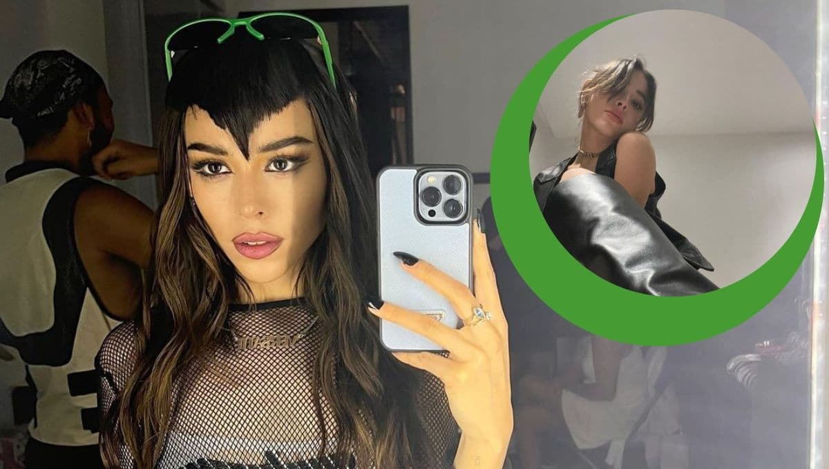 Danna Paola y el fleco chin bangs para contornear la cara a los 20 y 40 años