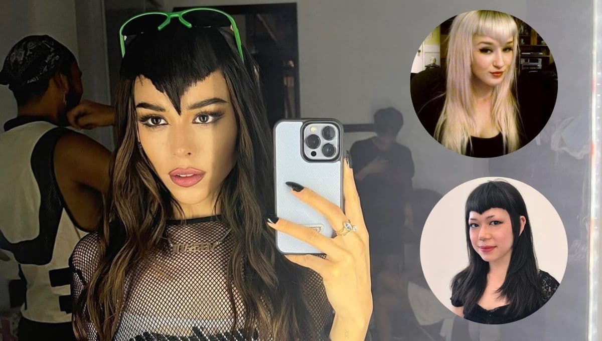 Danna Paola lleva el fleco en V que contornea el rostro para lucir joven
