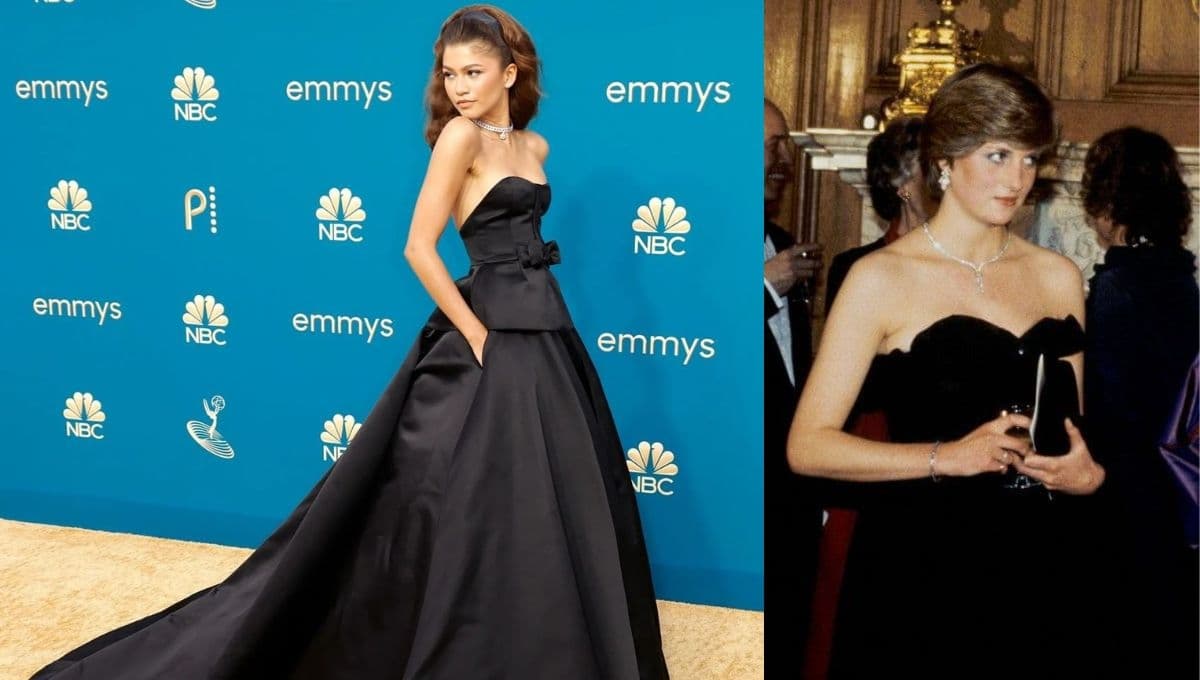 Zendaya usa el vestido negro que inmortalizó a la princesa Diana en los Emmy 2022