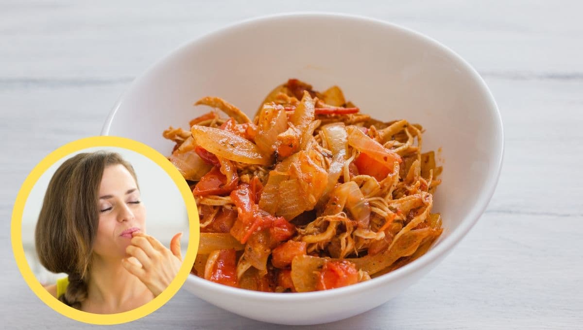 Prepara esta fácil y rica receta de pollo deshebrado a la mexicana