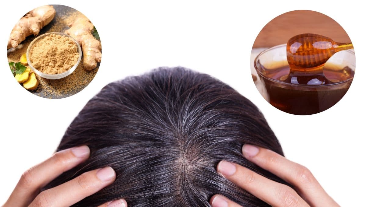 La MEJOR mascarilla casera de jengibre y miel para cubrir las canas