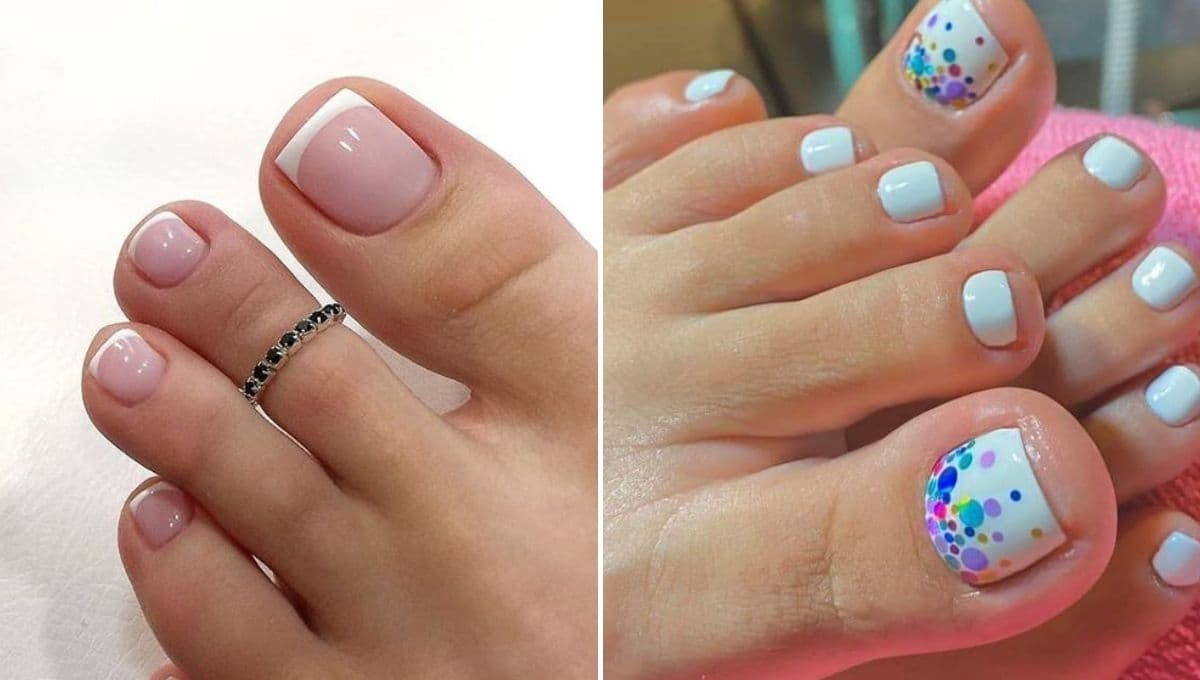 5 diseños de uñas blancas para pies elegantes