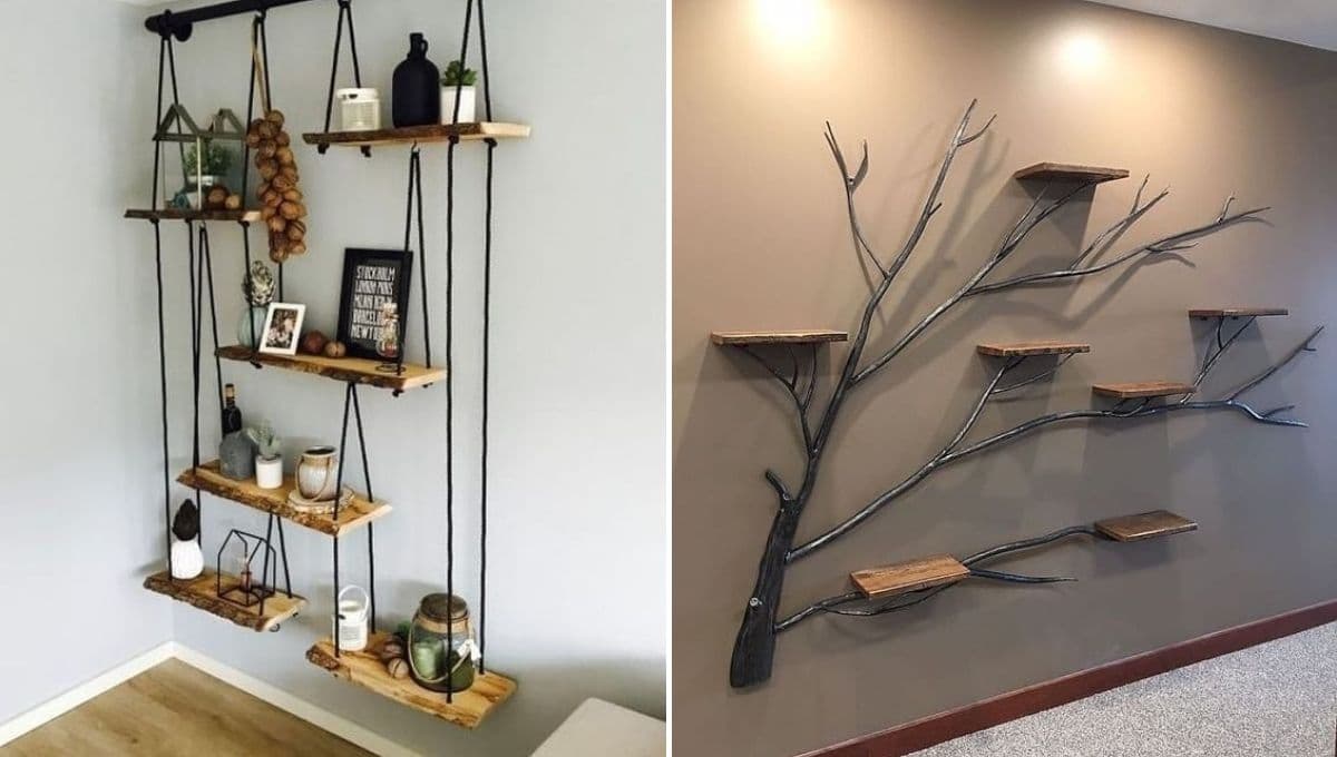 ¿Cómo decorar una sala con repisas de madera?