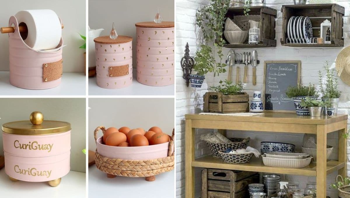 ¿Cómo decorar bonito mi cocina con material reciclado?