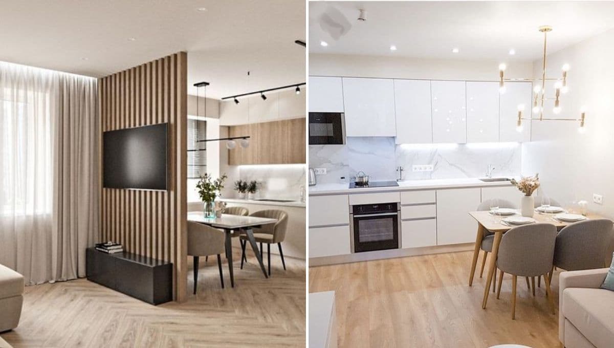 5 ideas para decorar una sala, comedor y cocina juntos en una casa pequeña