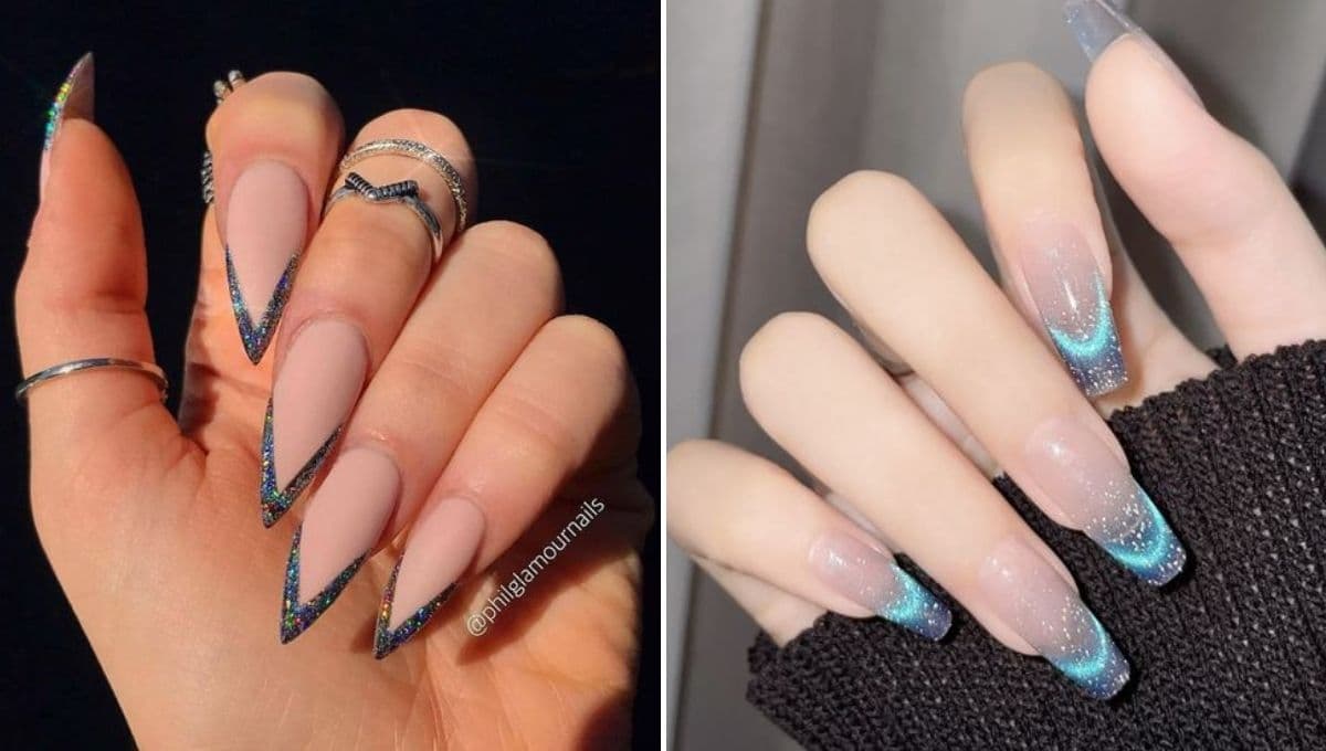 Despídete de la tradicional punta blanca con estos 6 diseños de uñas french en glitter