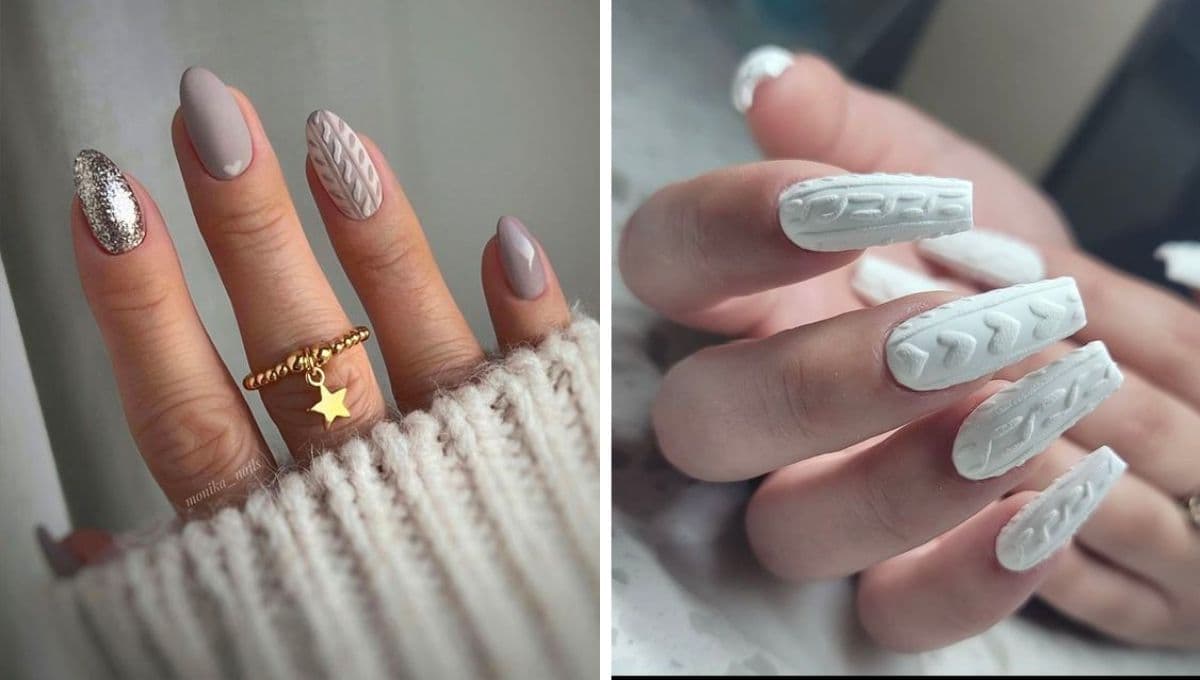 Manicura con efecto suéter: 7 diseños de uñas para darle un toque cálido a tus manos