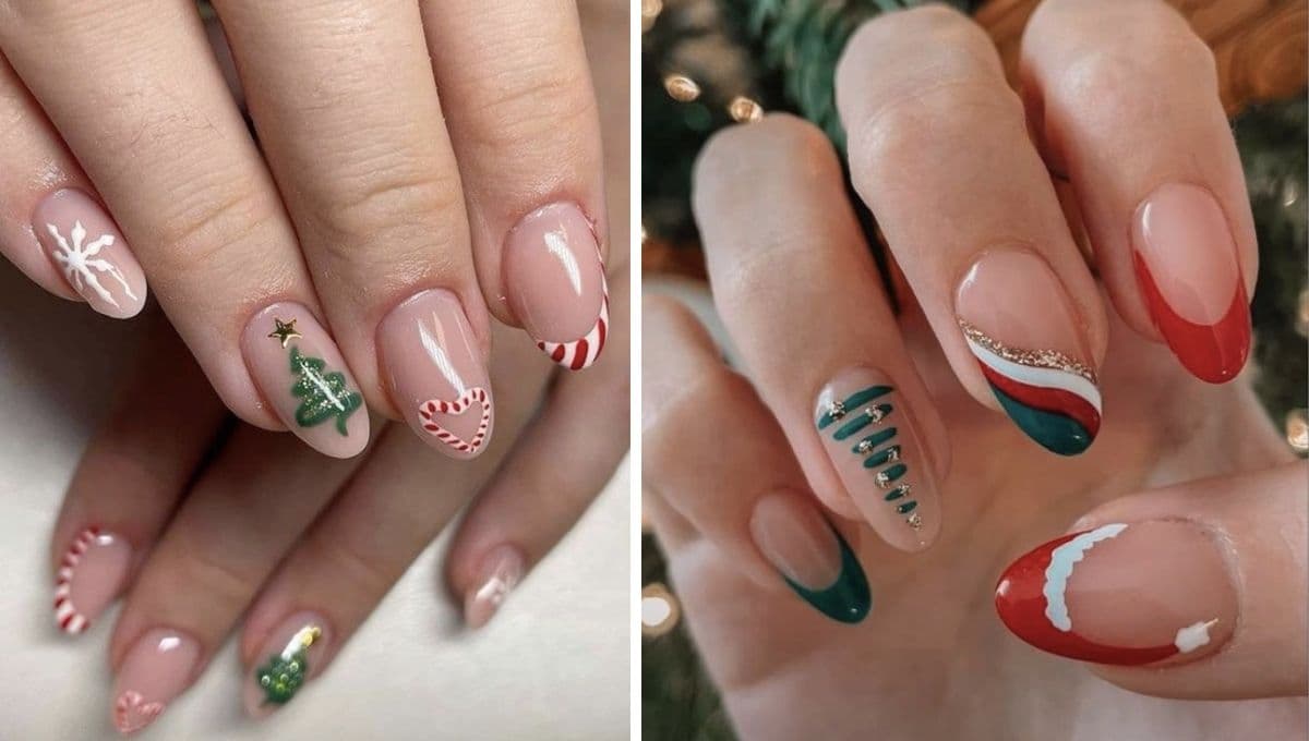 Diseños de uñas navideñas aesthetic para lucir todo diciembre