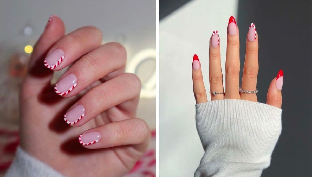 Nail art glaseado: 6 diseños de uñas elegantes con efecto de bastones de caramelo