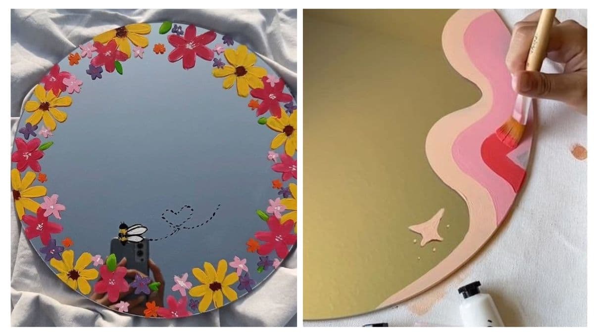 Las ideas más fáciles y bonitas de espejos decorados con pintura