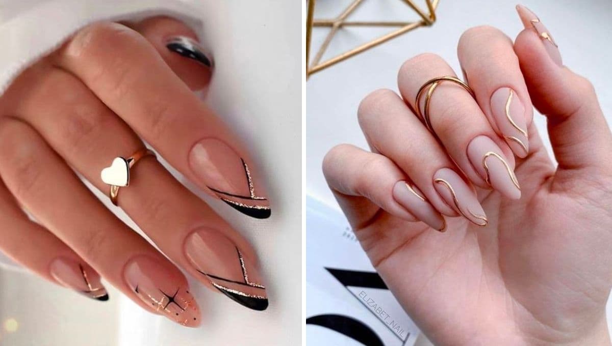 6 diseños de uñas de gel con punta ballerina para combinar con el frío navideño