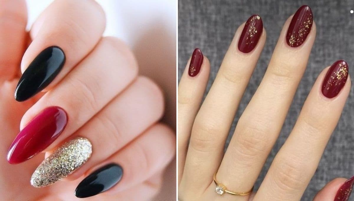 Cautiva con tu manicura con estos 6 diseños de uñas rojas con dorado