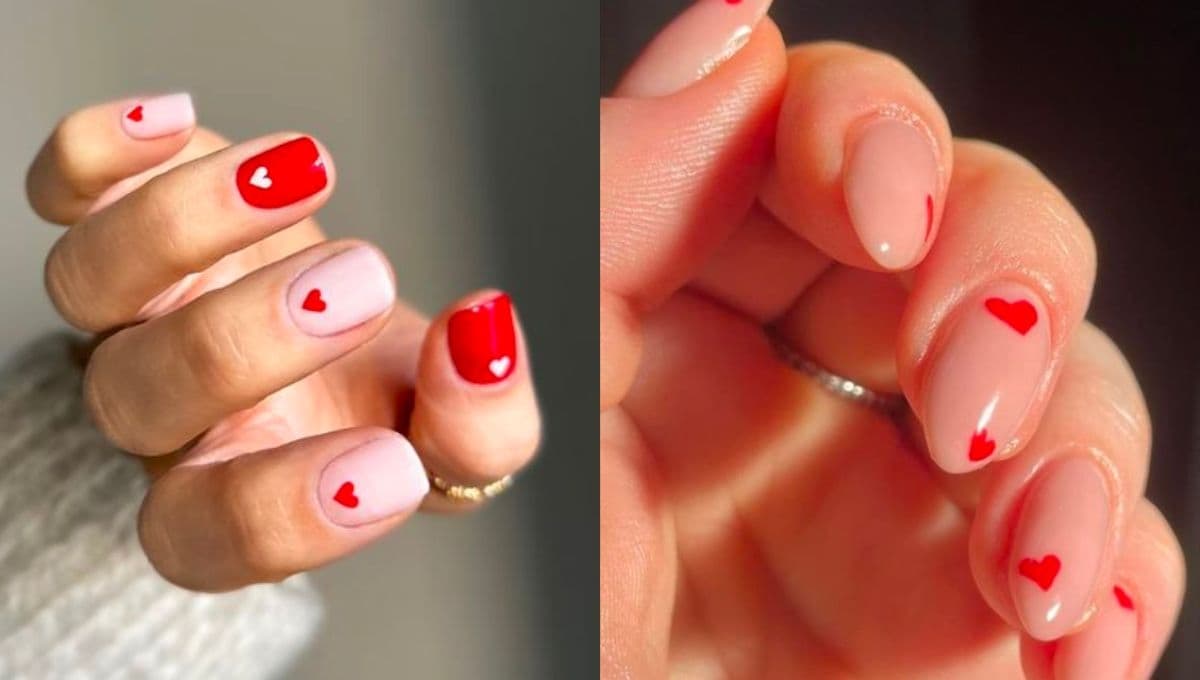 Uñas gelish cortas: 5 diseños con corazones aesthetic para San Valentin
