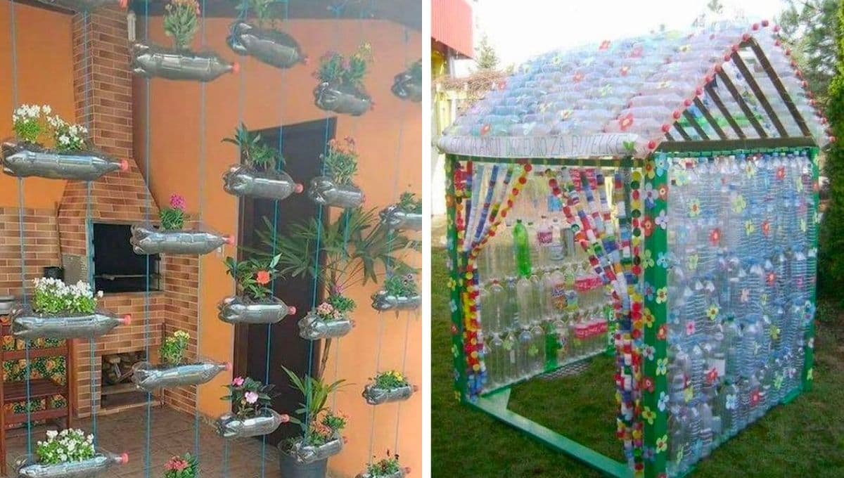Material reciclado: 4 ideas para decorar tu jardín con botellas de plástico