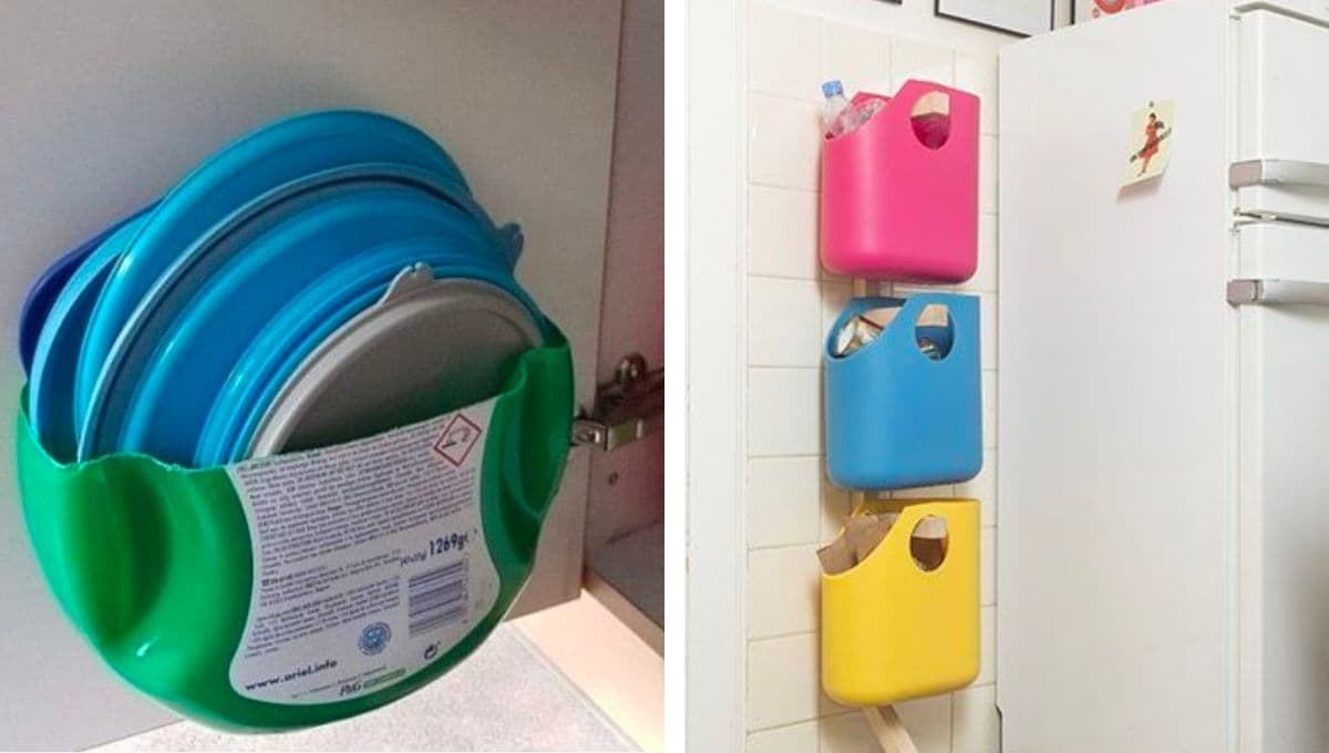 Material reciclado: 4 formas de usar botellas de plástico para organizar la cocina