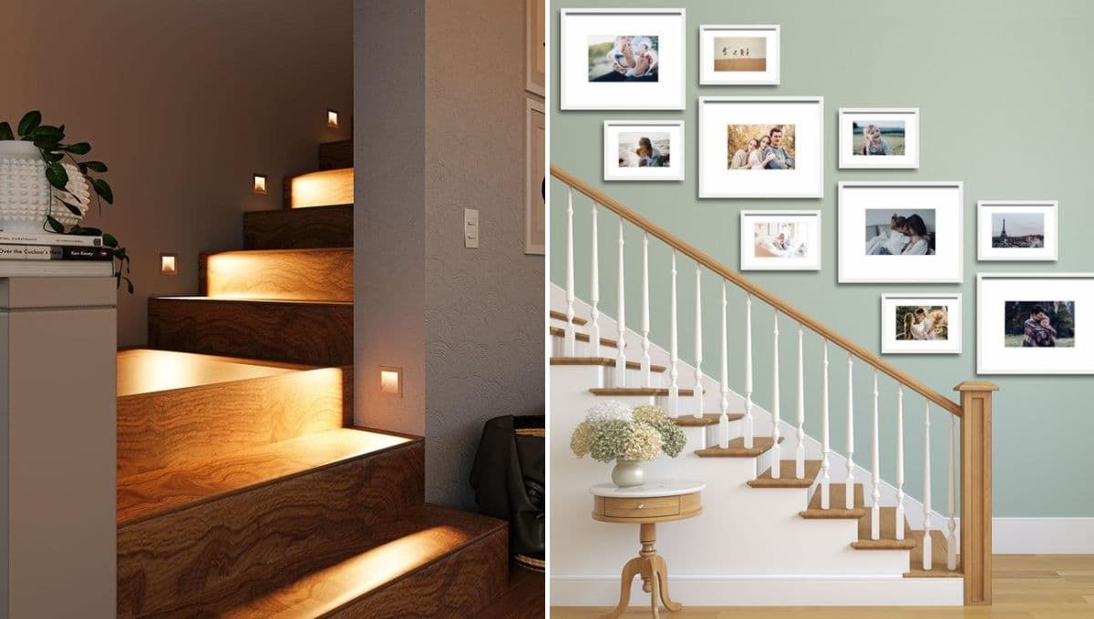 ¿Cómo decorar las escaleras interiores? 4 ideas con espejos, plantas y pintura