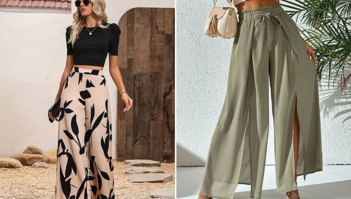 5 ideas para combinar pantalones palazzo y lucir piernas más largas