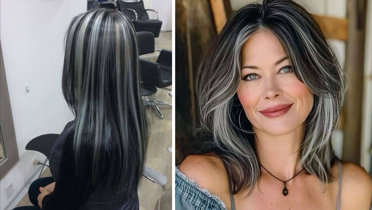 5 ideas de mechas para disimular las canas en cabello oscuro y lucir un rostro joven