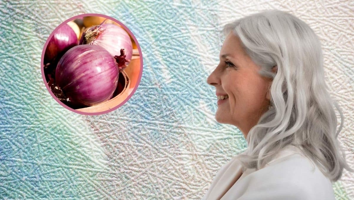 Despídete de las canas con este remedio con cebolla morada