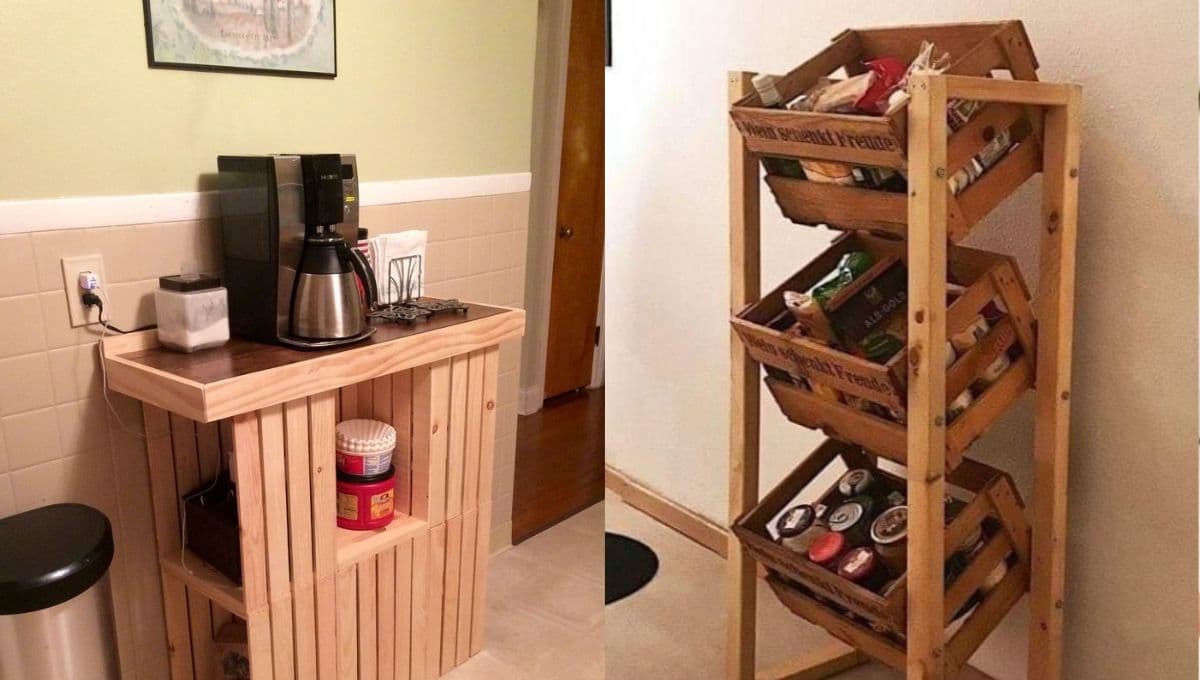 5 ideas con huacales de madera para tu cocina