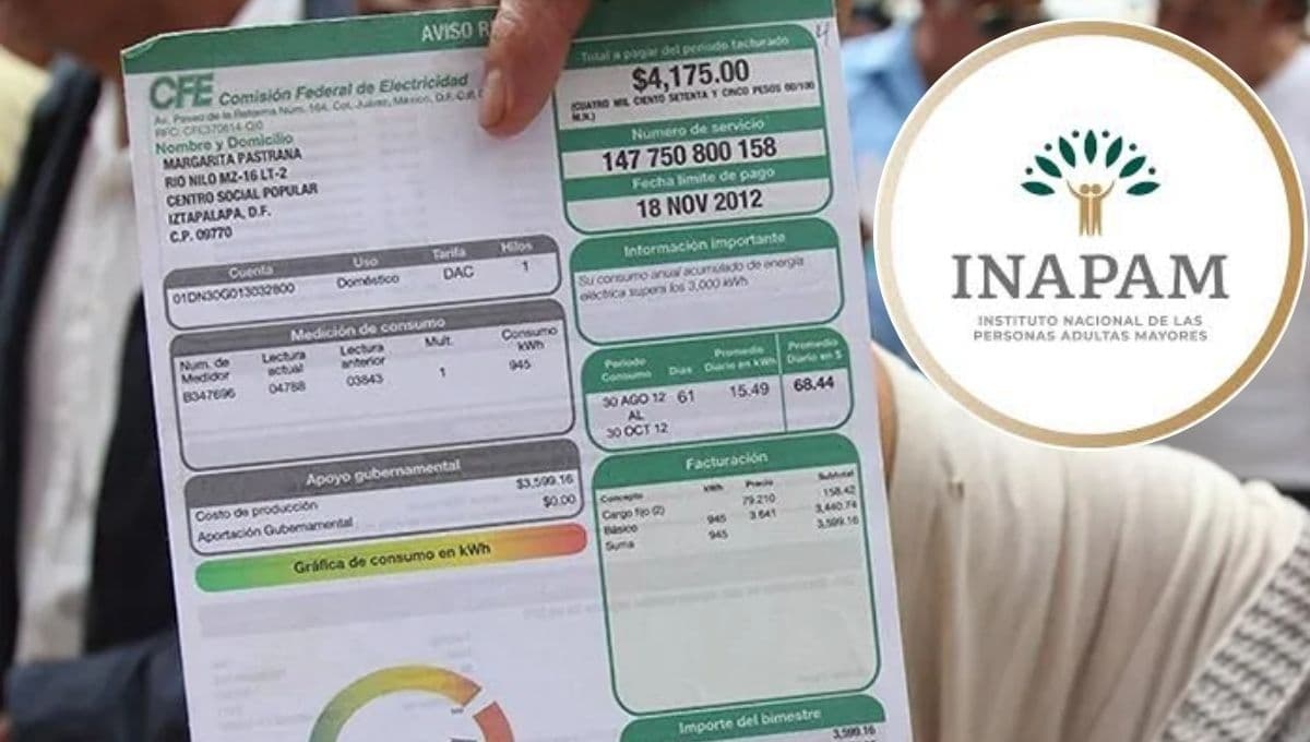 CFE ADVIERTE a adultos mayores sobre descuento con tarjeta del INAPAM