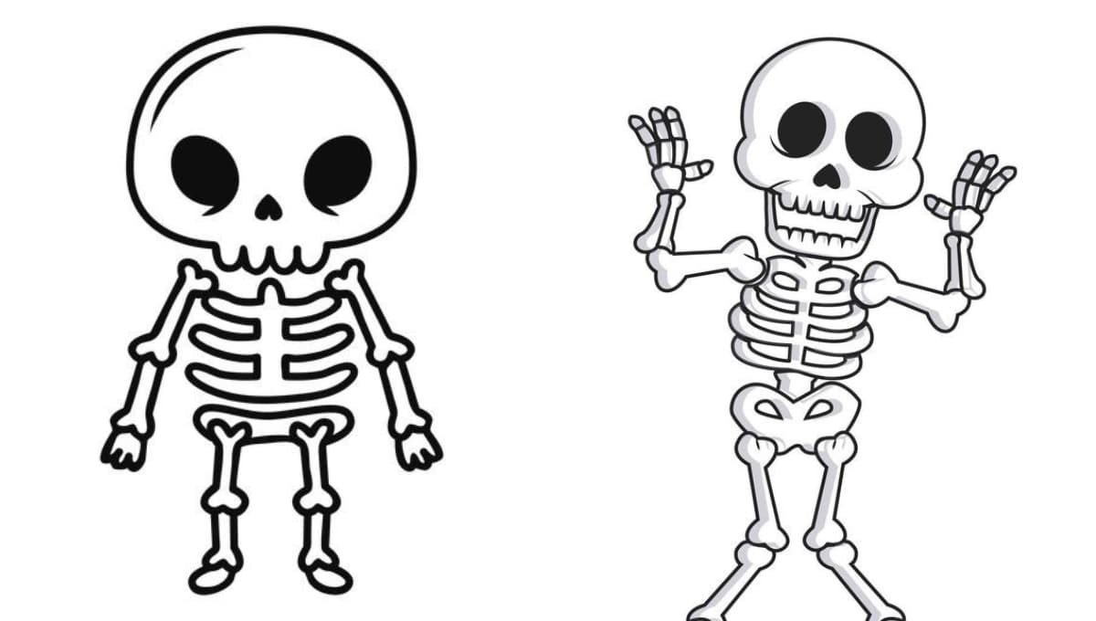 Día de Muertos: dibujos de huesos y esqueletos para imprimir y colorear