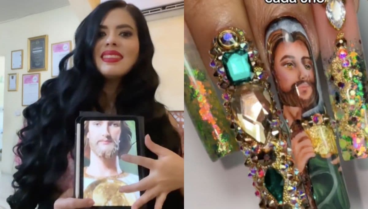 ¡Manicura de lujo! paga 11 mil pesos por uñas de San Judas Tadeo