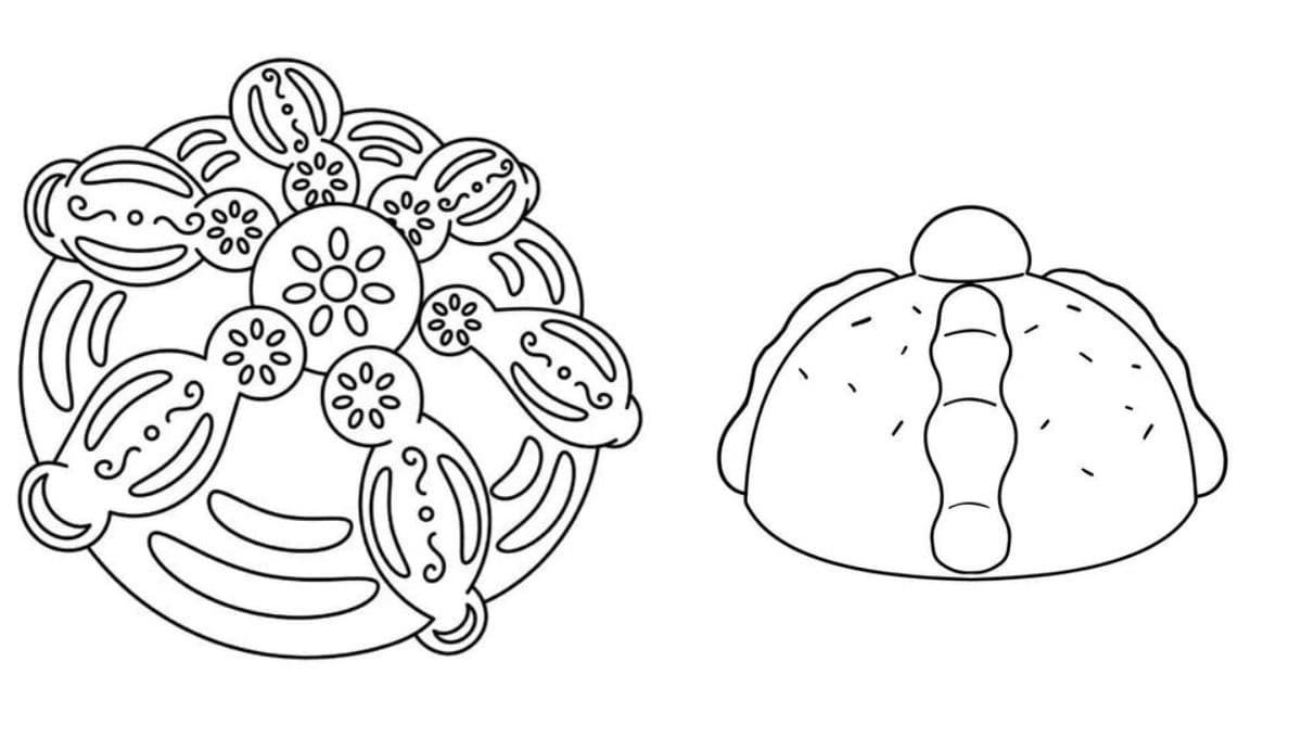 Dibujos de pan de muerto para imprimir y colorear