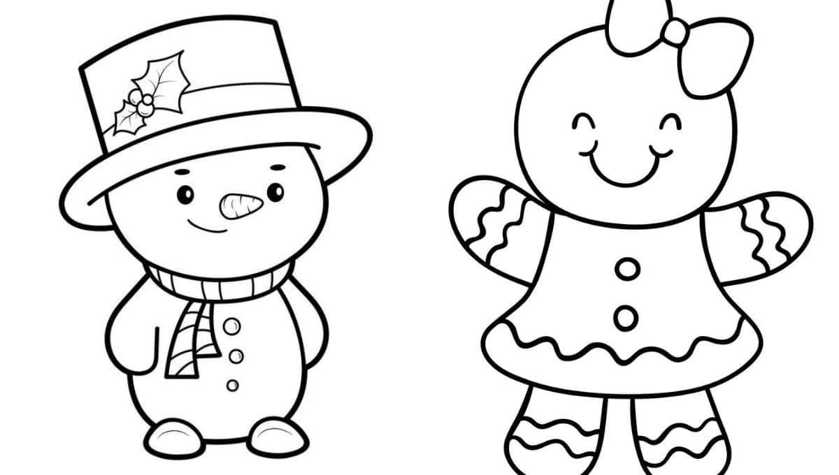 Dibujos de Navidad kawaii para colorear: imágenes para imprimir gratis