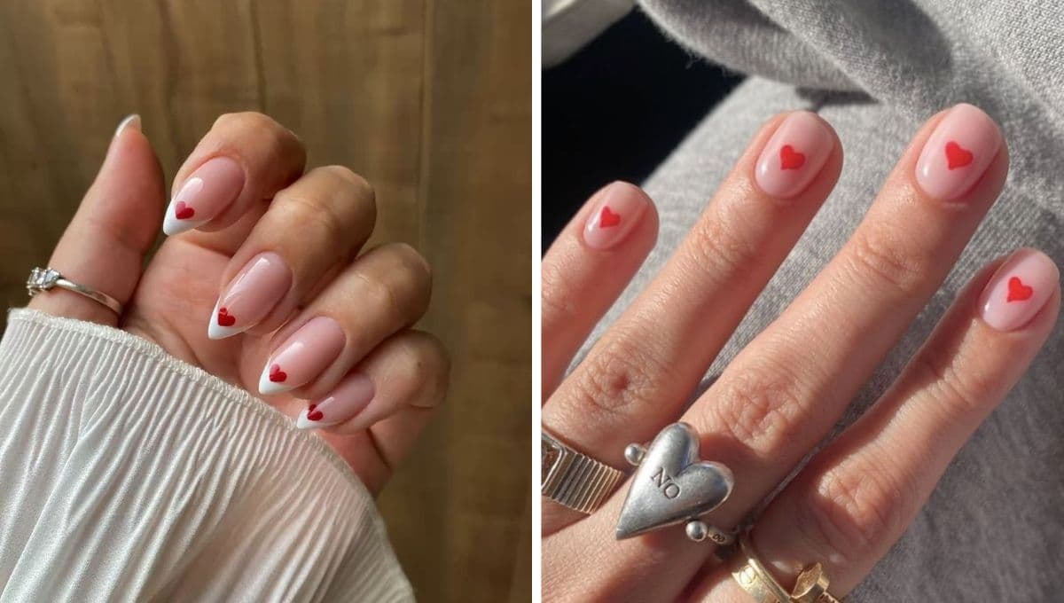 5 diseños de uñas corazón para una manicura romántica en San Valentín