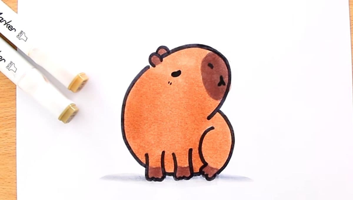 dibujar un capibara tierno