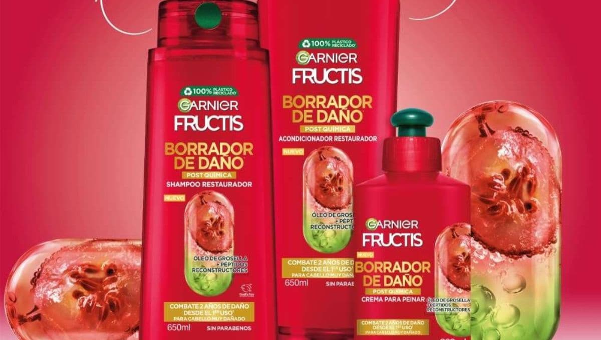 cabello maltratado línea borrador de daño de Garnier