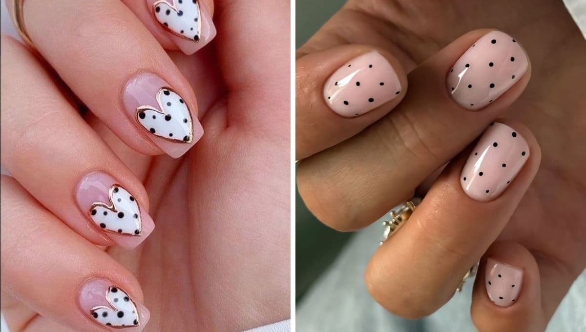 Ideas minimalistas de uñas con puntitos